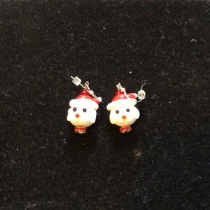 Handmade glass bead & Swarovski crystal earrings